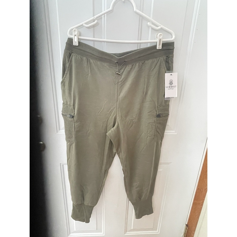 Nine West Active Women's Cargo Jogger Pants‎ Olive Green Size 1X New With Tags